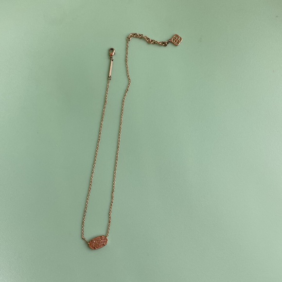 Kendra Scott Elisa Rose Gold Drusy Necklace - Picture 2 of 5